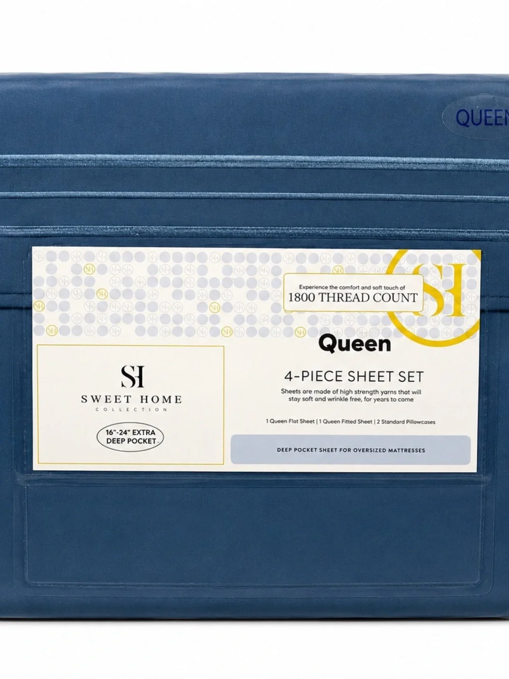 Sweet Home Collection Queen 4-Piece Sheet Set Denim Blue